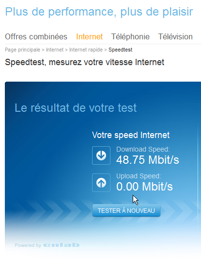 Speed-test UPC-Cablecom 13h01